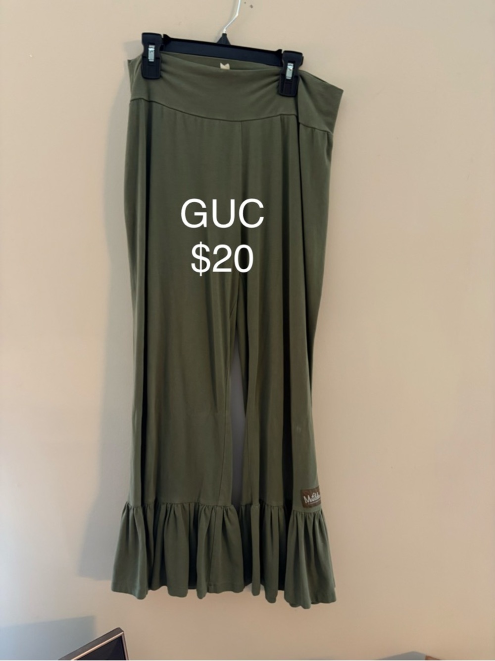 Matilda Jane Olive Green Ruffle-Hem Wide Leg Pants